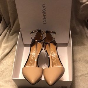 Calvin Klein Bayna 8.5M Black/Tan Pump Ankle Strap
